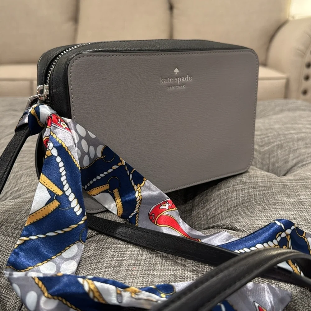 Kate Spade Sienna Gray Black Colorblock Camera Crossbody - Picture 3 of 17